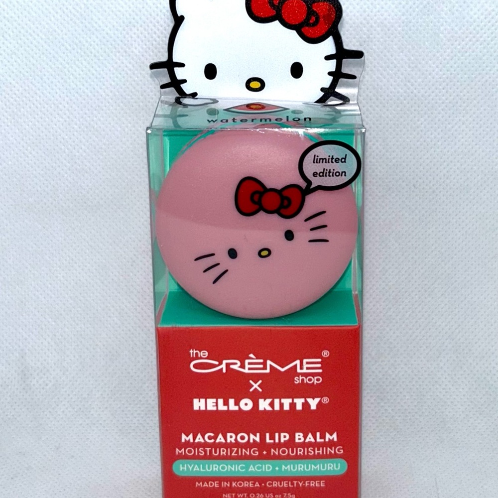 The Creme Shop Hello Kitty Watermelon Macaron Lip Balm: Limited Edition, NIB